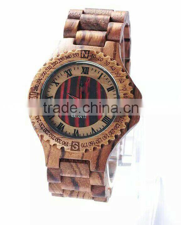Natural Wood Timepiece analog quartz Japan movt wholesale wood watch