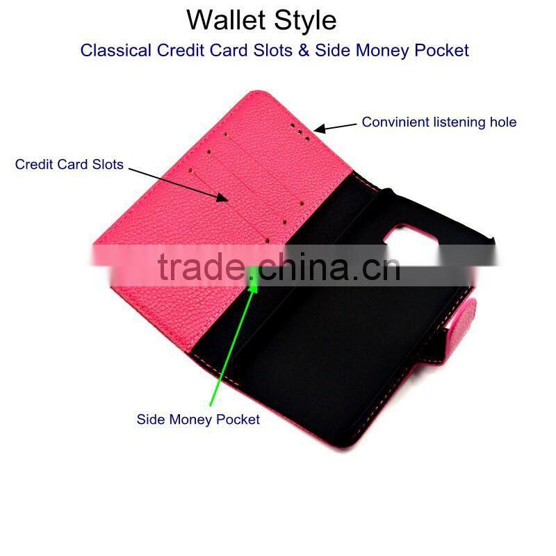 High quality litchi pattern pu leather case for Samsung galaxy j1