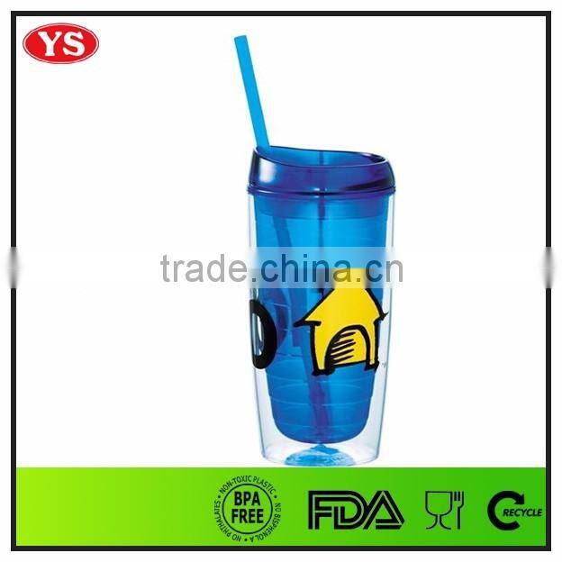 promotional double wall plastic 16oz coffee mug wholesale