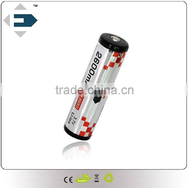 Newest design EFAN 18650 2600MAH with PCB rechargeable li-ion battery