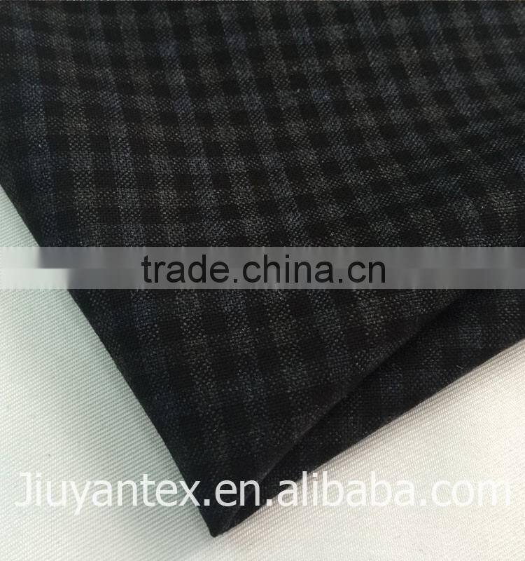 JY-1614 small checks beautiful design colorful printed t/r woven plain weave men's leisure suiting coat cloth fabric
