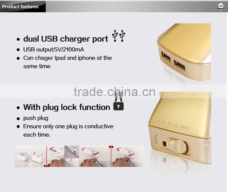 2016 hot selling UK EU travel adapter with universal female socket