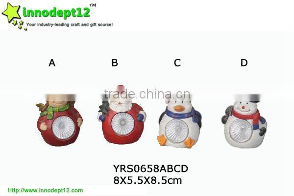 2015 lovely christmas figurine solar light garden decoration