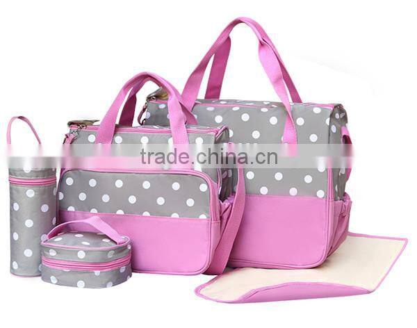 Golden supplier cute baby pink diaper bag with baby organizer,baby travel bag