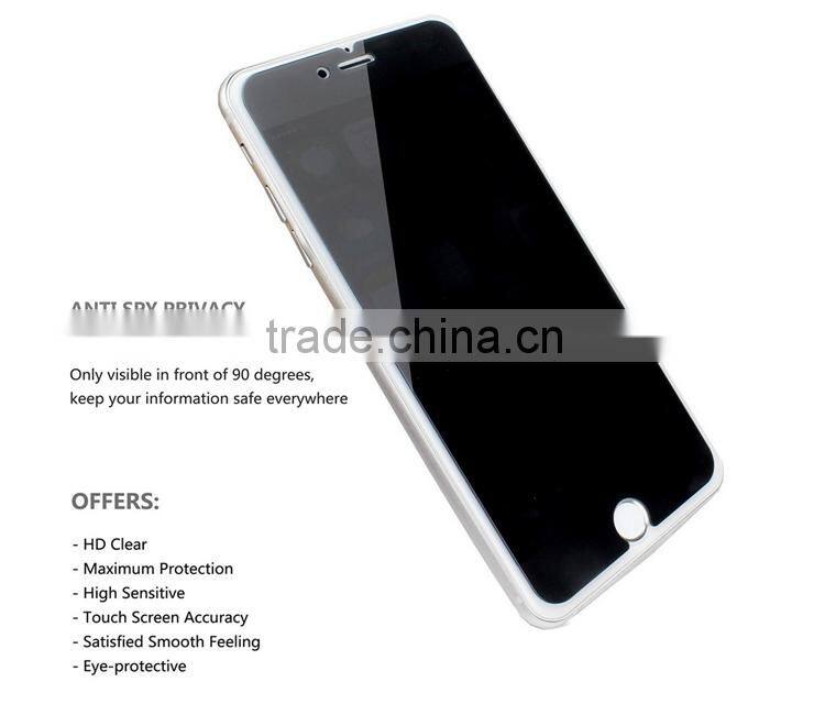 2.5D 9H explosion-proof Anti-privacy tempered glass screen protector for iphone 7.
