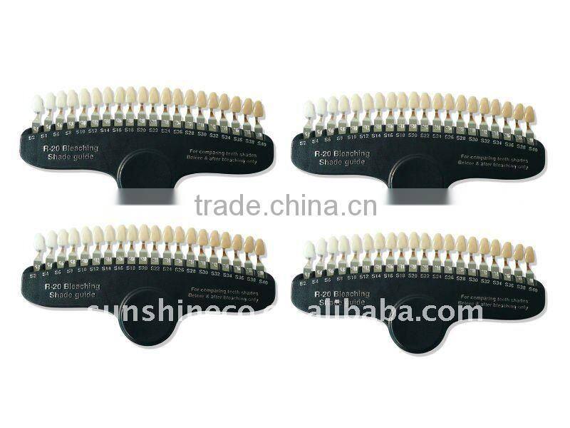 Teeth whitening shade guide with 20 shades, bleaching shade guide