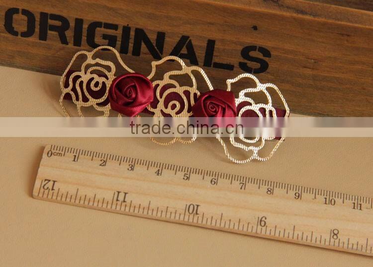 MYLOVE women alligator clips gold rose barrette