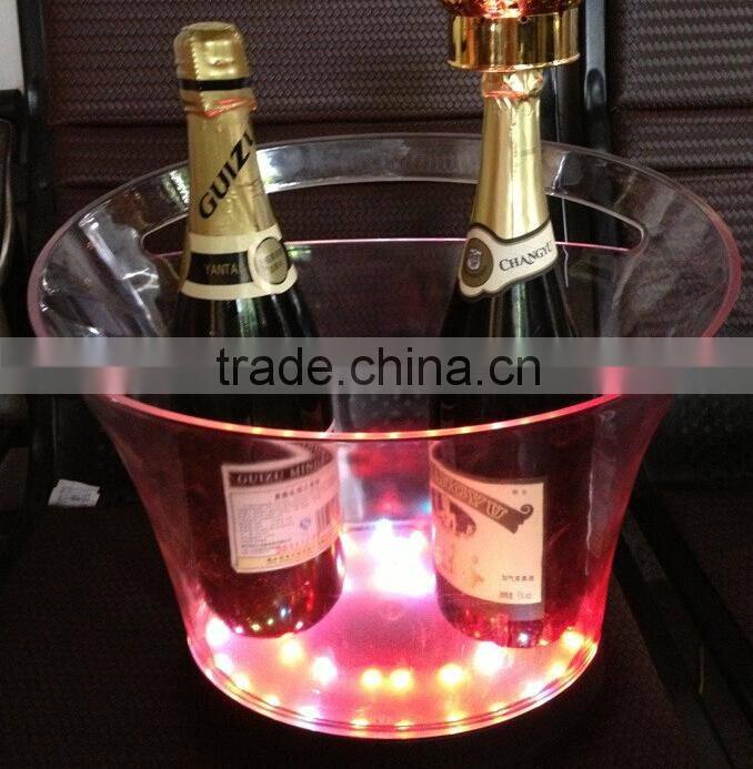 New rechargeable led acrylic ice bucket, illuminated ice bucket for party