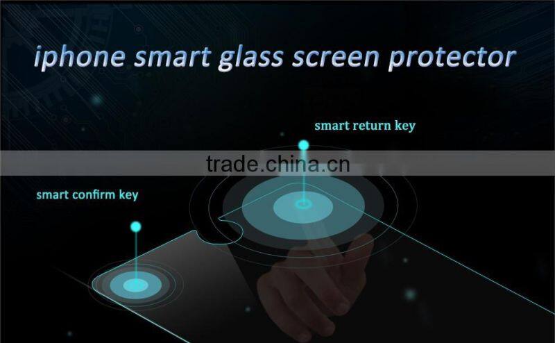 2016 Smart tempred glass for iphone 6 with Confirm and Return Button