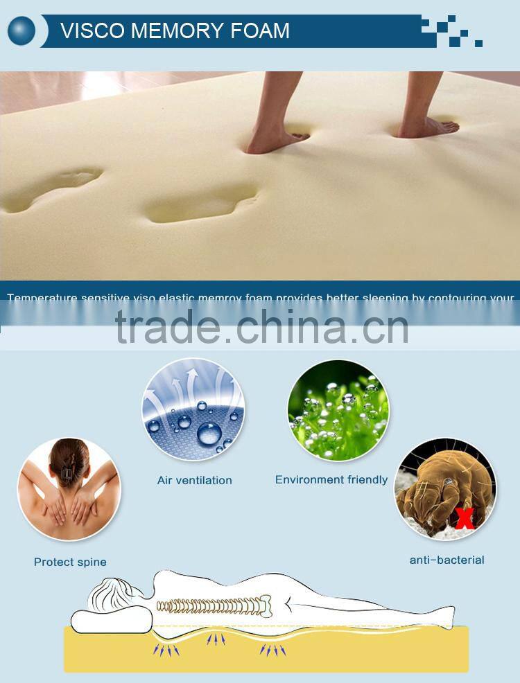 Best quality comfortable vacuum pack visco memory foam mattress topper