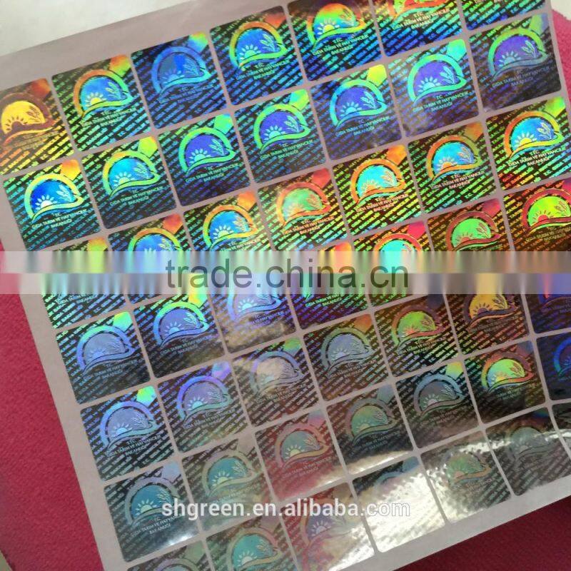 High sercurity anti-counterfeit laser printing hologram sticker with red basis