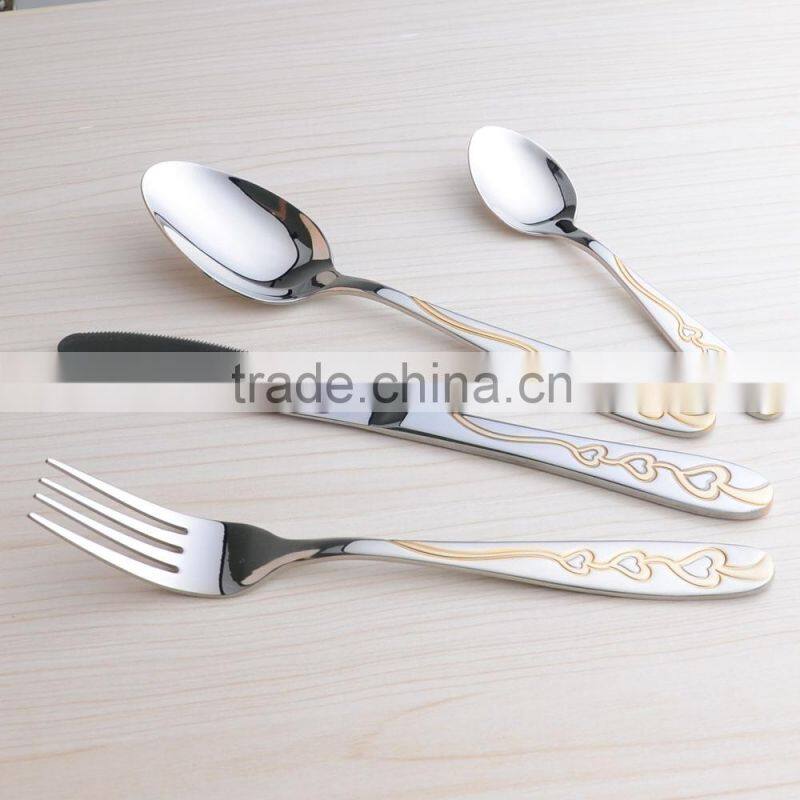 elegant spoon and fork set , korean soup spoon , fork and spoon gift set