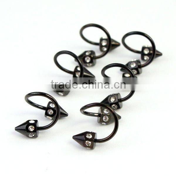Anodized titanium twister rings body piercing jewelry