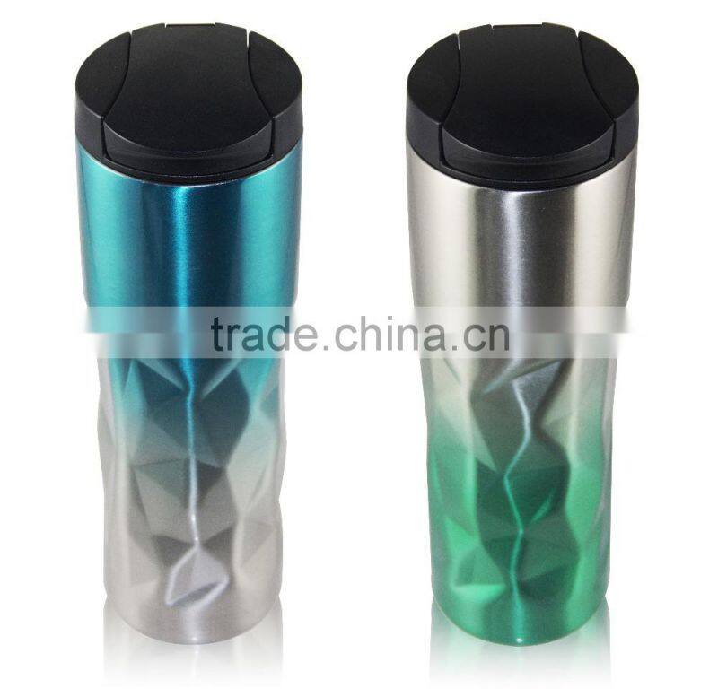 Best double wall 16oz stainless steel travel mugs with screwed lids