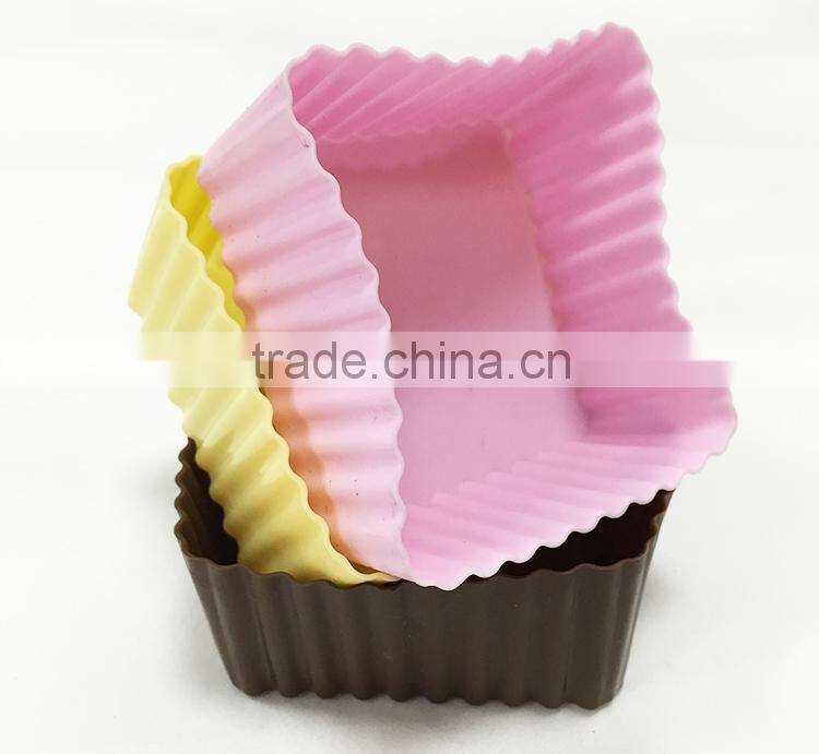 Food Grade Square Shaped Silicone Cupcake Mold