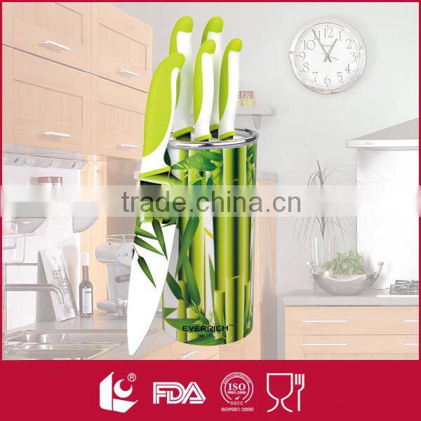 Wholesaale 5 Piece multi colored knifes set kitchen with block
