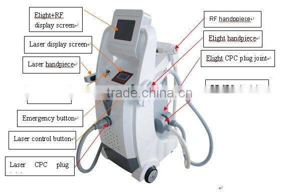 YAG Laser Tattoo Removal System (Q Switch Nd) + RF + E-light Esthetic Equipment