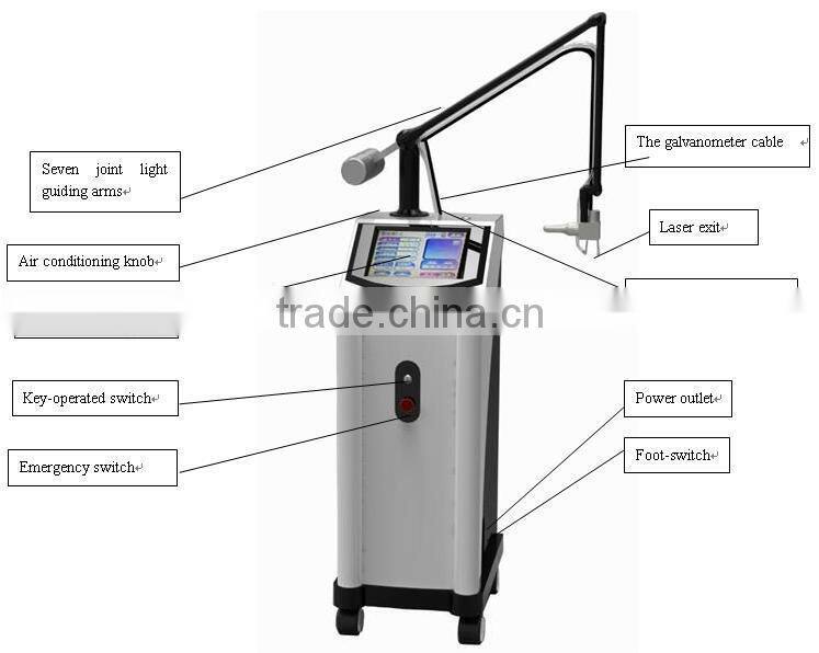2016 new professional Glass RF pipe 10600nm co2 laser 40w co2 fractional laser beauty device