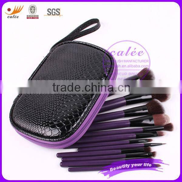 12pcs synthetic hair purple cosmetic brush set