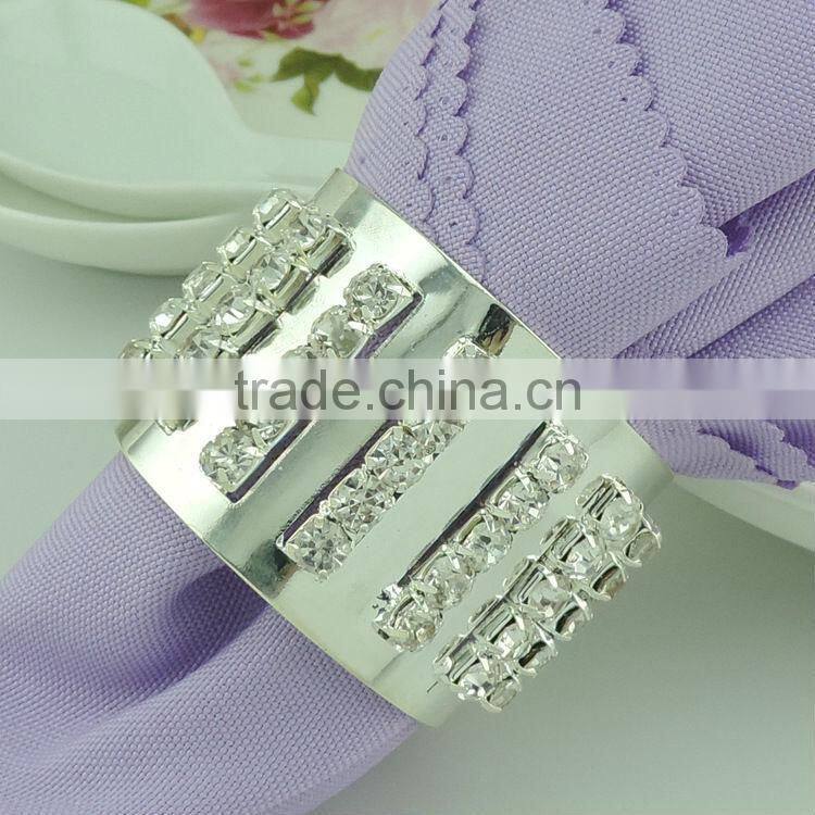 made in China new design wholesale rhinestone napkin rings for wedding