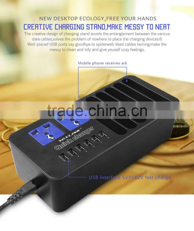 High Speed Best Selling Smart Digital Power Quick Charging Charger With 6 Ports Sundial