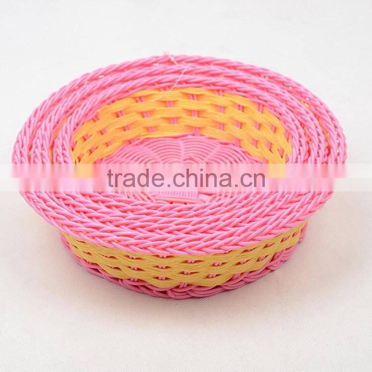 Custom made fancy mini plastic wicker woven baskets wholesale
