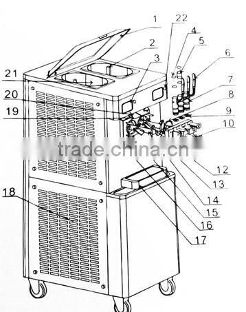Table top italian ice cream making machine,macchina del gelato (ZQR-811CTBA)
