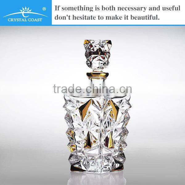 Liquid gold painting promotional old fashion magic glass wine decanter set