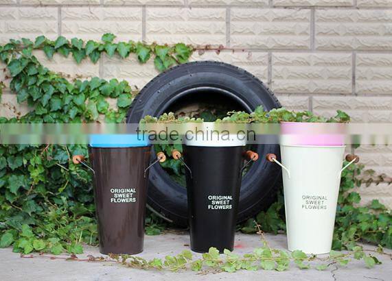 cheap bulk galvanized metal french high white painted tall flower vase