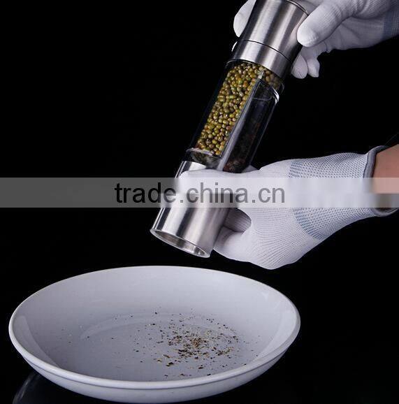 CY181 Multifunctional Manual Stainless Steel Pepper Mill With Two Storage Container peper grinder