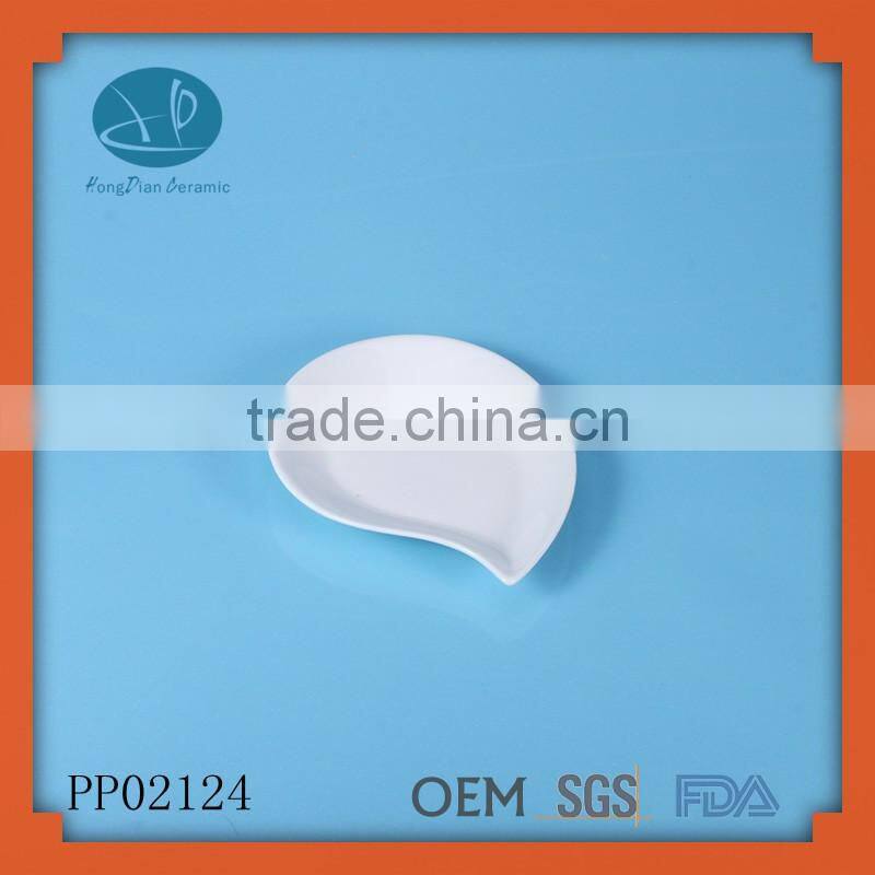 super white good quality ceramic porcelain dinner plate dish,custom shape ceramic plates ,chaozhou,peanut shape