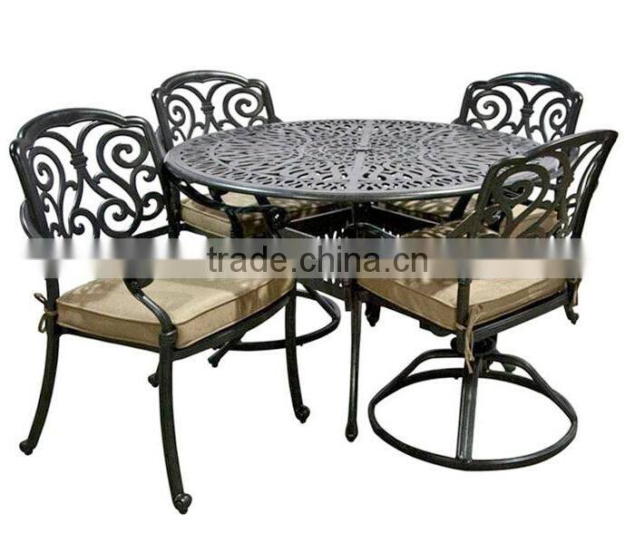Trade Assuance Cast aluminium frame bar furniture counter compact dining table set designs