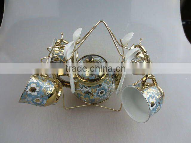 Stock porcelain coffee set with decal