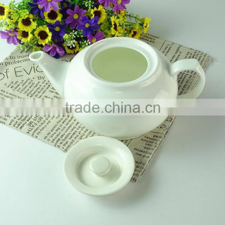 wholesale stock white Cheap porcelain teapot, cafe cheap white tea pot for restaurant teapot