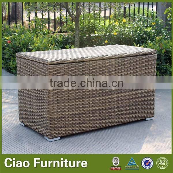 Outdoor garden box half round wicker storage box