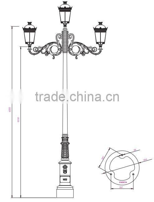 outdoor street cast iron ornamental lamp post