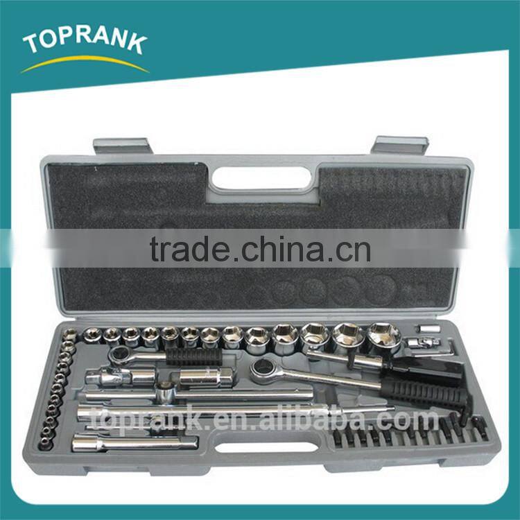 52pcs 1/4" & 1/2" drive professional carbon steel heavy duty socket wrench set