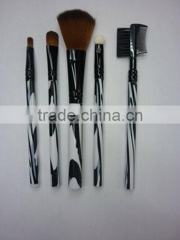 promotional make up kit 5 pcs makeup brush set with pvc case