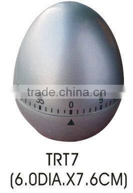 Silver painting egg shape kitchen timer/countdown mechanical timer