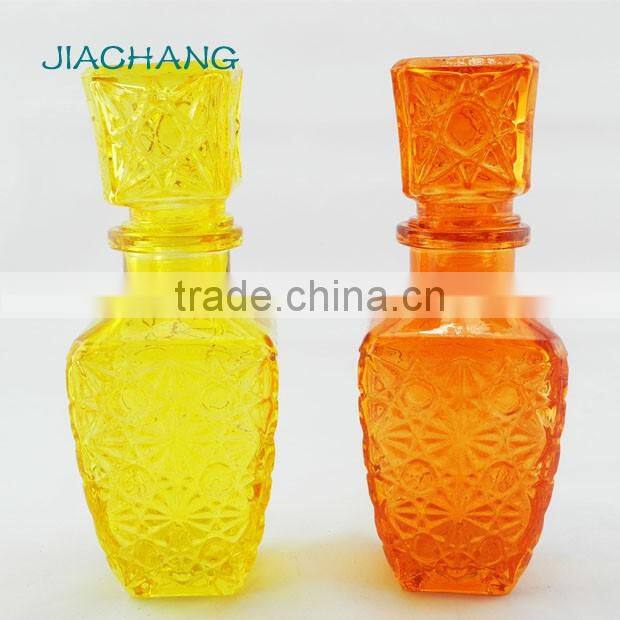 luxurious spray colored glass russian liquor whisky bottles with stopper