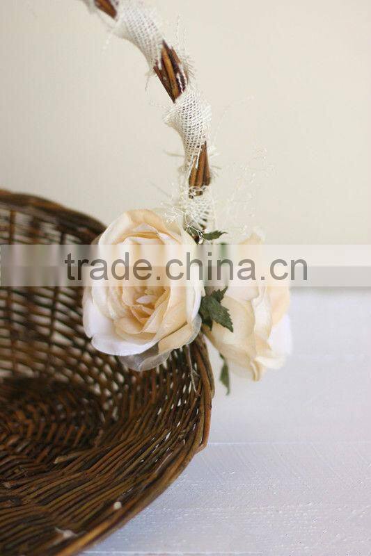 Rustic style wicker wedding flower basket/Christmas&garden decoration