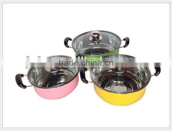 Colorful stainless steel casserole pot soup pot