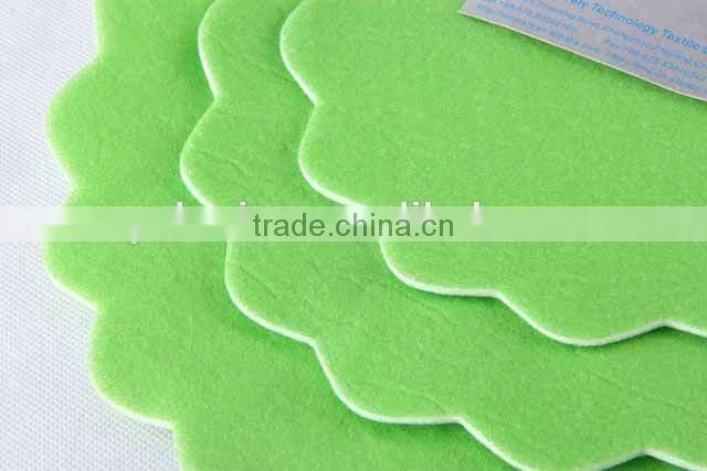 3pc round felt cloth placemat printed coaster