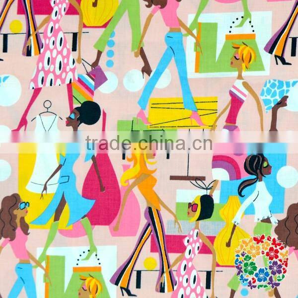 Wholesale 100% Cotton Fabric Printed Flower Cotton Fabric Cotton Knitted Ripple Fabric