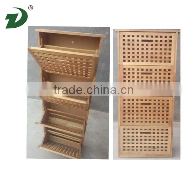 Oil Chinese catalpa wood grid three layers of cabinets