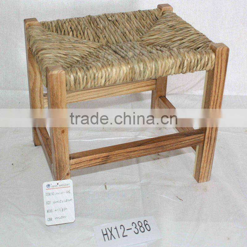 Antique wooden square stool for children