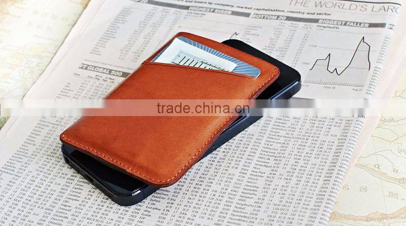 real leather Slim Front Pocket Minimalist Wallet money clip Card Holder