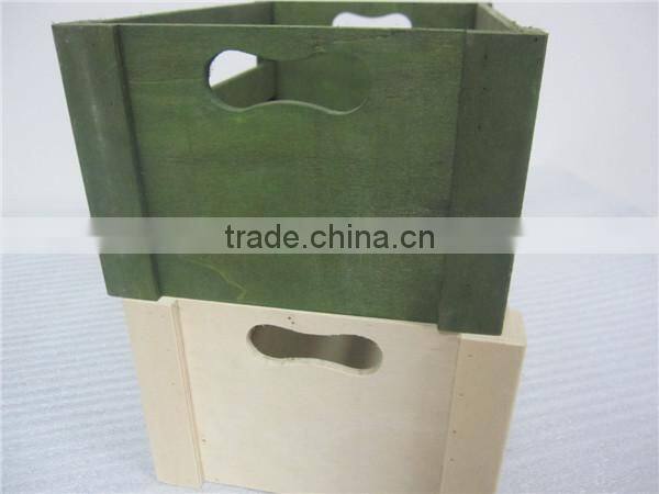 Green color plywood wooden crate for milk friut