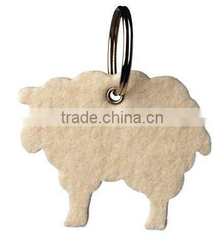 New products fashion wholesale alibaba animal shape key ring promotional gift craft polyester felt sheep keychain made in China