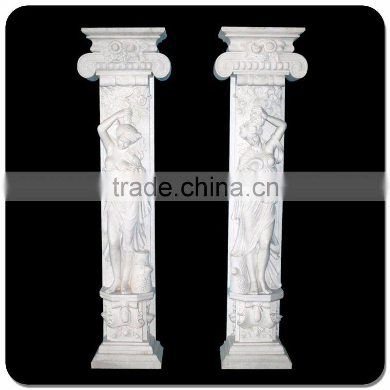 Decorative columns stone carving statue roman square pillar design